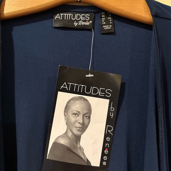 Attitudes maxi dress with jacket. Navy and Tan. Size XS - Picture 14 of 14